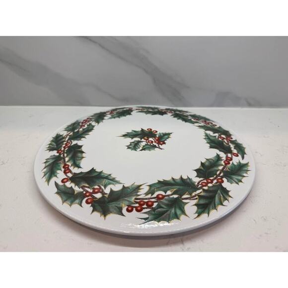 Spode England Holly Berry 11.5” Cake Plate - Picture 3 of 4
